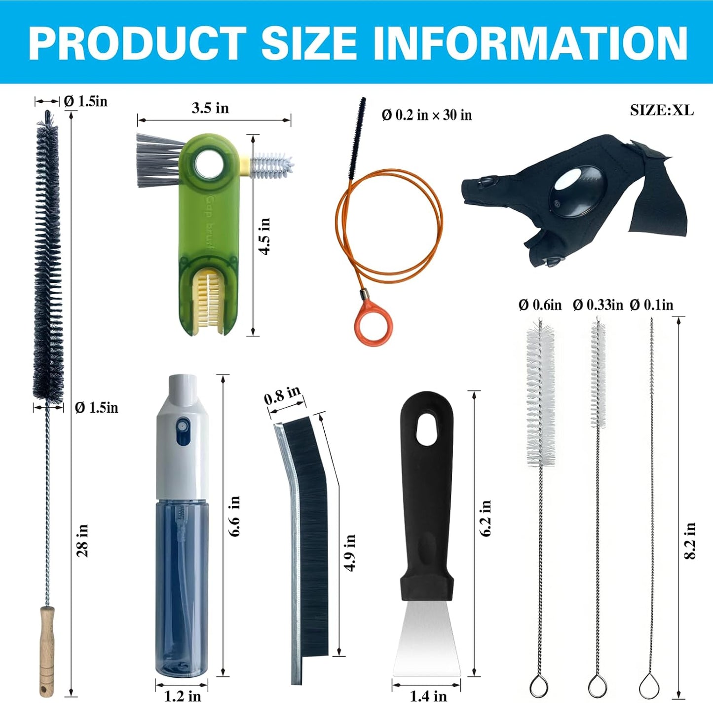 King Origin 12 PCS Home Crevice Cleaning Brush Set | Kitchen Bathroom Cup Lid Straw Dryer Vent Gap Cleaning Tools Household Cleaning Supplies
