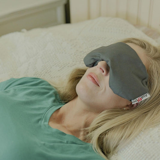 Lava Eye Mask | Lava Sand Weighted Heating & Cooling Pad | Strapless Eye Relief | Microwavable, Washable, & Odorless | Made by Lavayoo