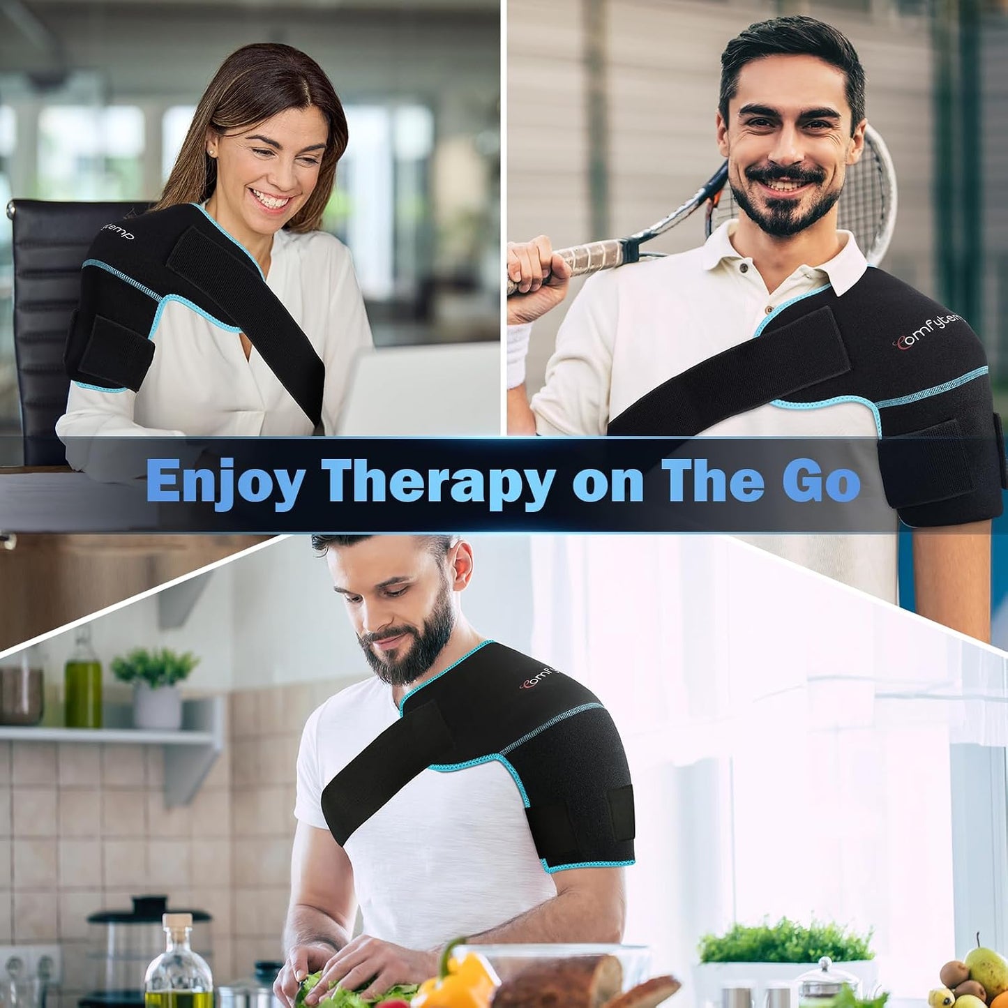 Comfytemp Shoulder Ice Pack Wrap, Shoulder Brace for Shoulders Pain Relief