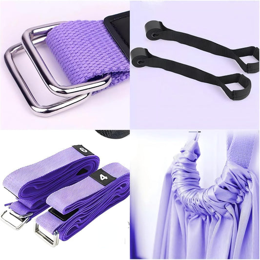 Door Swing Yoga Silk Yoga Strap for Home Aerial Flexibility Training | Soft silky fabric, door mounted design, full body stretch, aerial yoga workout for adults & dancers