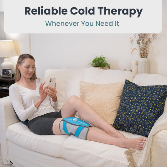 Knee Ice Pack Wrap - Adjustable Ice Pack for Knees Surgery, Replacement, Arthritis Pain, ACL, Sports Injuries, Post Surgery, for Long Duration