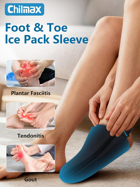 Foot Toes Ice Pack Wrap for Broken Toe & Bunion Pain,Reusable Cold & Heat Pack for Top of Foot & Forefoot Surgery Recovery,Best Ice Sock for Gout,Injuries,Swelling,Neuropathy Relief (1pcs)