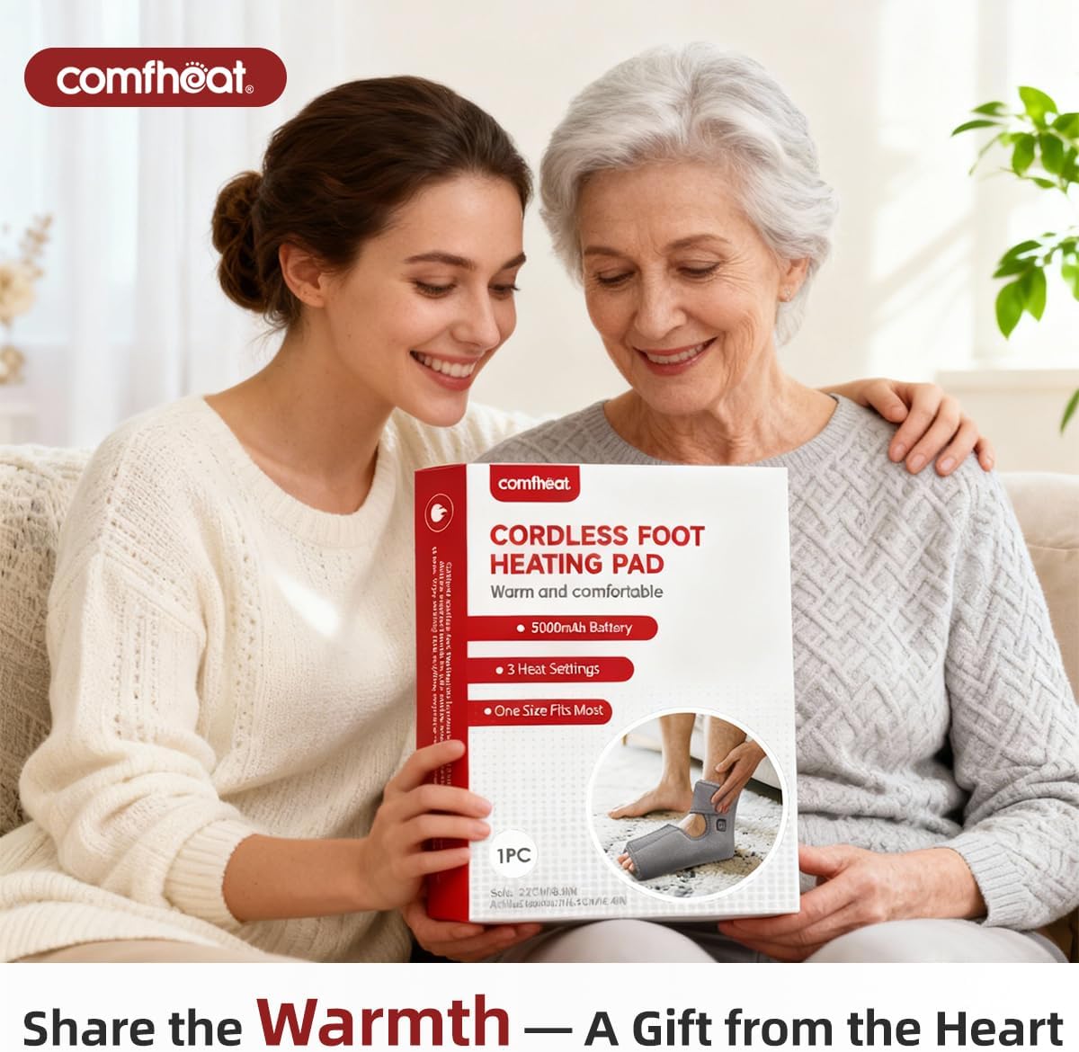 Cordless Foot Heating Pad for Plantar Fasciitis Foot Pain Relief