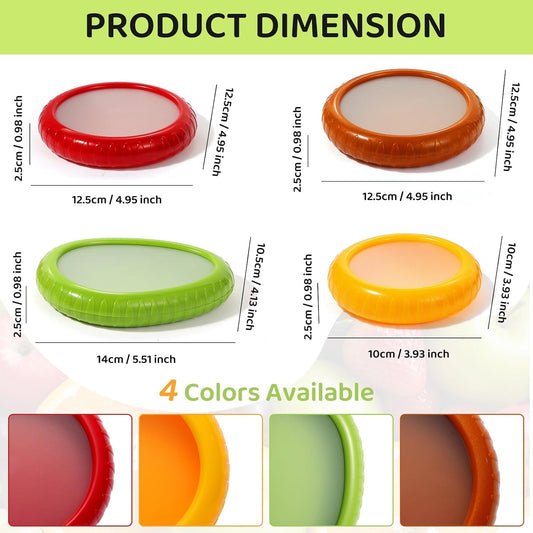 Avocado Saver for Fridge, 5-Piece Produce Saver Set with Peeler | 4 reusable silicone storage pods plus 1 fruit peeler for avocado, tomato, onion and lemon, ideal for office snacks or camping