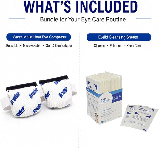 Bruder Moist Heat Eye Compress & Hygienic Untreated Eyelid Sheet - 35 Count