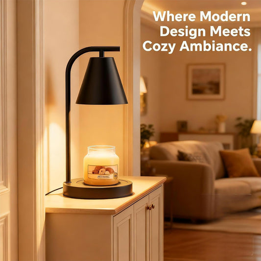 Hong-in Candle Warmer Lamp with Timer & Dimmer, Modern Home Decor,Black | House Warming Gifts Wax Melt Warmer for Jar Candles, Cozy Birthday Gift for Women Mom Apartment Decor