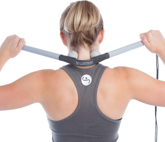 Body Back AccuMassage Tool - Neck Massager for Pain Relief Deep Tissue | FSA Eligible Dual Pressure Point Massage Tool, Easy Assembly Golf Ball, Shiatsu Neck Massager for Deep Tissue Pain Relief