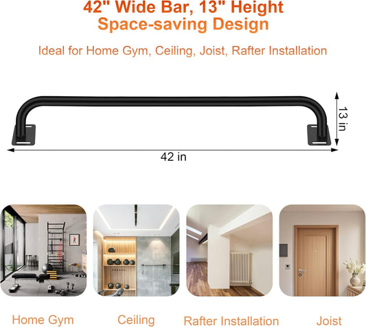 Wall Mount Pull Up Bar, Heavy Duty Alloy Steel Hanging Bar for Exercise, Multi-Functional Doorway Pull Up Bar for Home Gym Workout