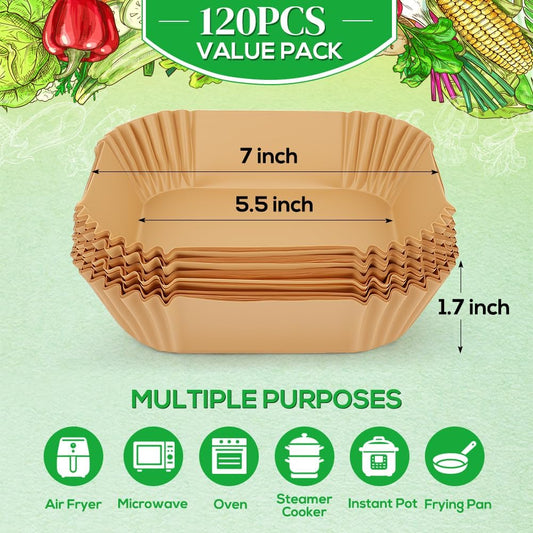 BYKITCHEN Air Fryer Sheets Liners for Ninja AG301 Grill, AF141 Pro 4-in-1 & More, 9in Disposable Square Air Fryer Parchment Paper Filters for 5 to 8 Qt, Ninja Foodi Grill Accessories(Set of 100)
