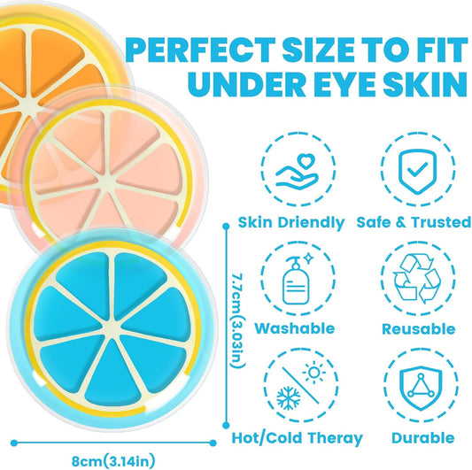 Coldcool 4 Pcs Gel Eye Mask Orange Shape, Cooling Puffy Eyes.