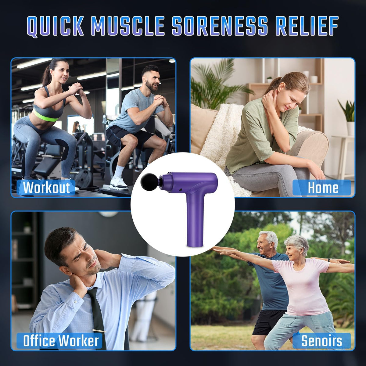 cotsoco Massage Gun Deep Tissue, Handheld Muscle Massager, Gifts for Men