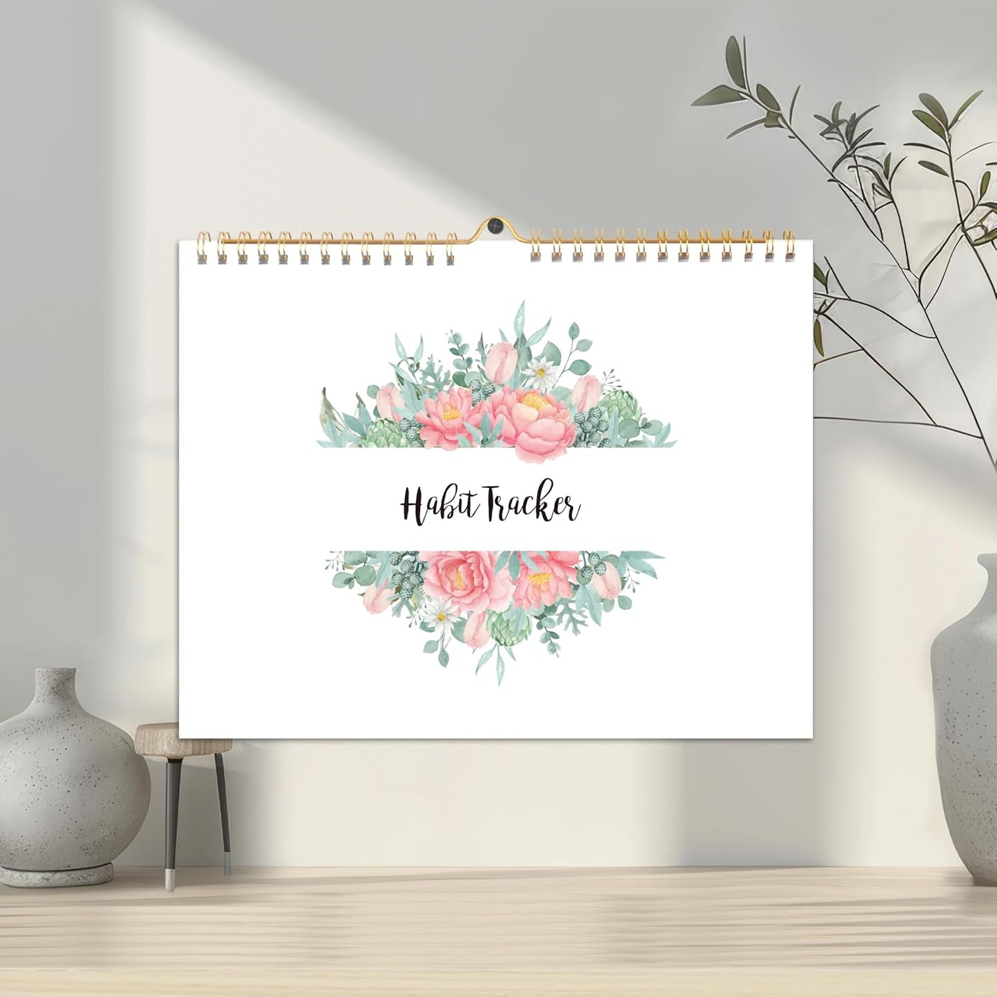 Habit Tracker Calendar- Daily, Weekly & Monthly Habit Tracker Journal | Undated, 12 Months, 7.9"x10", Writable, for Goal Setting, Boost Productivity, Workout Motivation & Self Care Tool