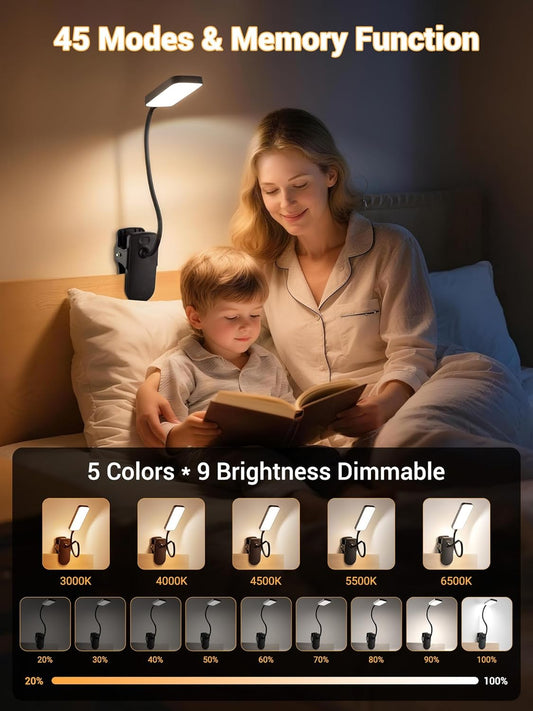 Pink Desk Lamp for Dorm Lamp, 9 Brightness+5 Color Clip on Light, Cute Lamp | 4000mAh Battery Rechargeable, Small Pink Lamp for Girls/Kids, Cordless Clip on Reading Light for Bed/Headboard/Bedside Table