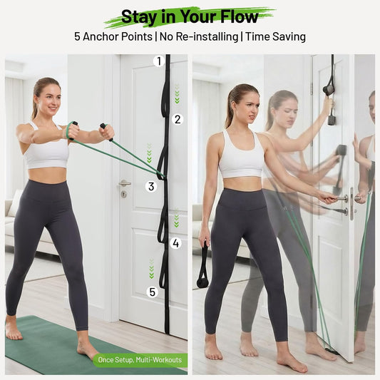 Door Anchor Strap for Resistance Bands | Multi Point Anchor Gym Attachment for Home Fitness, Door Resistance Bands for Workout, Strength Training