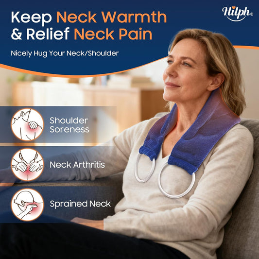 Hilph Microwavable Heating Pad for Neck Shoulder Pain Relief, 34.3" x 6.7"
