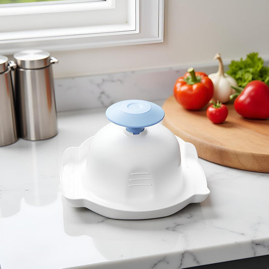 Blue Food Safety Holder for Mandolin or Grater, Finger Anti-Cut Protectors for Mandoline Slicer, Food Slicer Cutter Finger Guard