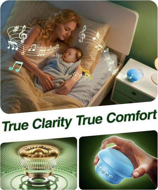 Portable White Noise Sound Machine for Baby Kids Adults, 20 Natural Soothing Sounds, 48H Battery Playback, 30 Volume Levels, 3 Timers, Memory Function & Soft Night Light for Sleep, Home, Travel, Mini