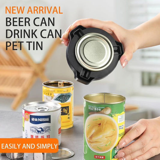 Premium Can Opener with Smooth Edge Blade, Magnetic, Silicone Grip, 4.6 inch, Military-Grade Stainless Steel