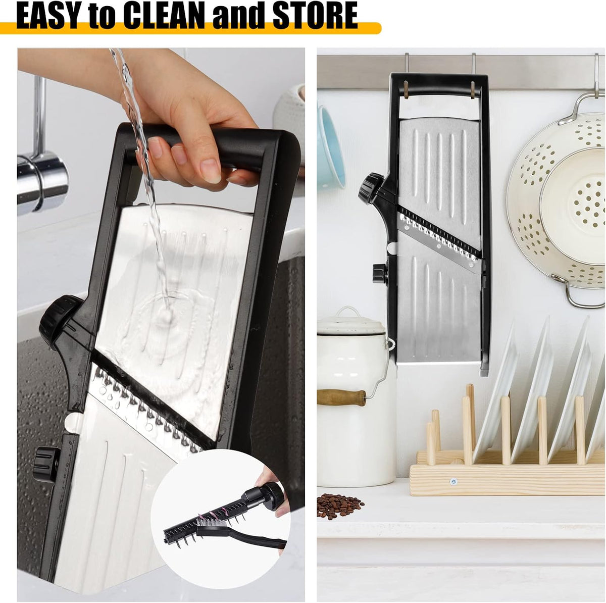 -BINGBING- Mandoline Slicer for Kitchen, 7-in-1 Adjustable Vegetable Slicer