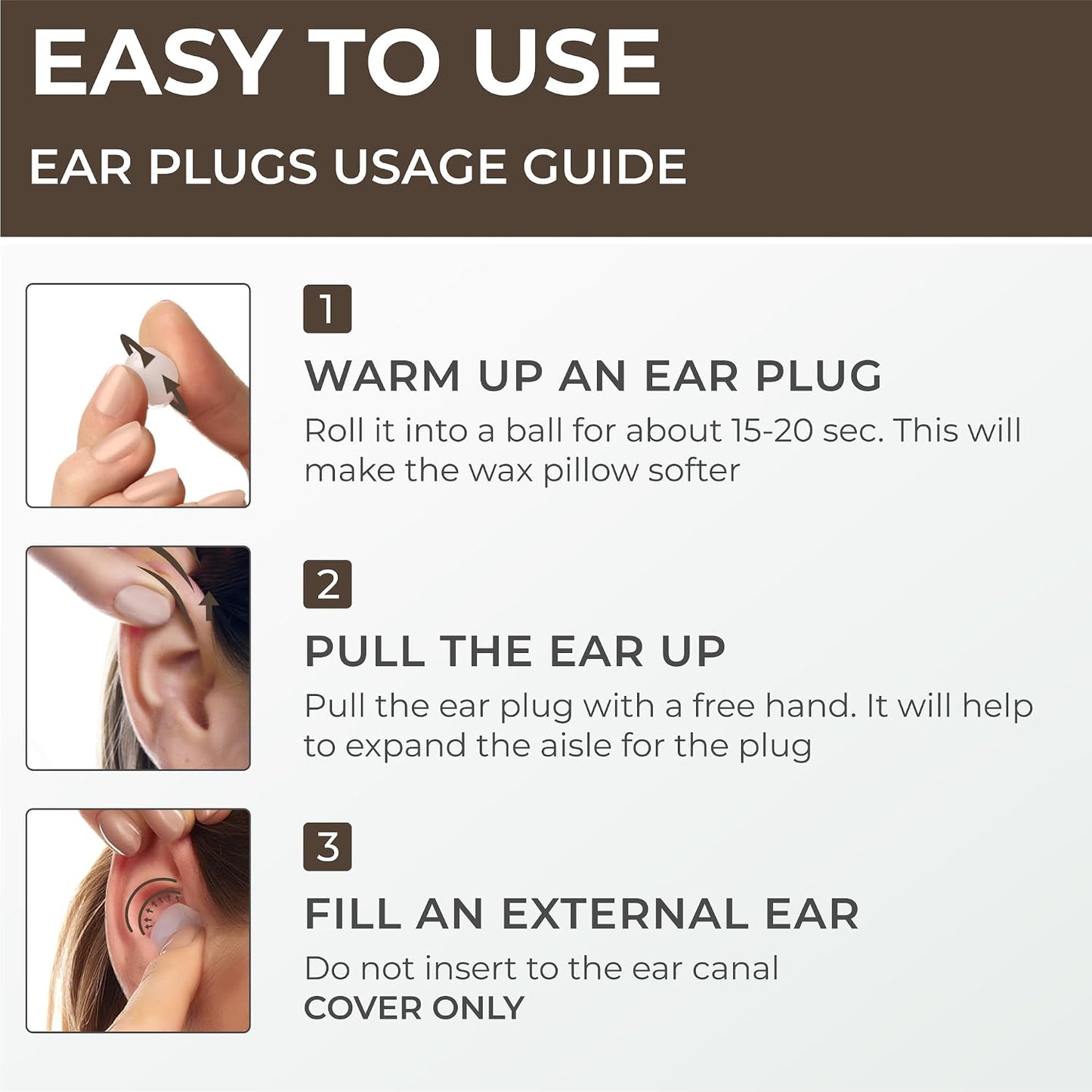 Peace&Quiet PQ Wax Ear Plugs for Sleeping - 30 Silicone Wax Earplugs for Sleeping and Swimming, Gel Ear Plugs for Noise Cancelling, Sound Blocking Level of 32 Db (30 Pillows), Color: White