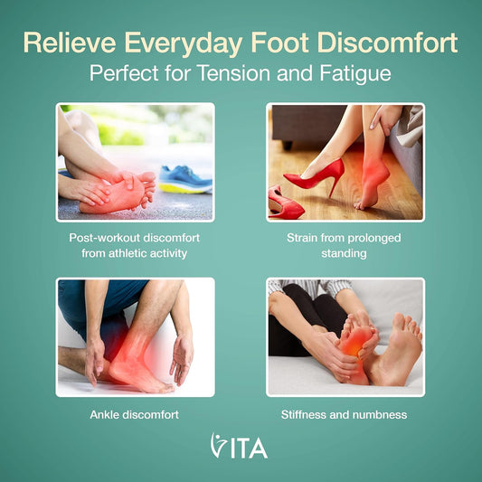 Vita Feet Relief Ankle Massager with Heat and Vibration, Cordless Device