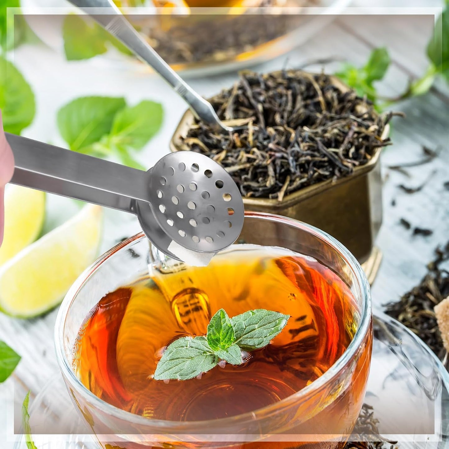 3 Packs Stainless Steel Tea Bag Squeezer Tongs, Teabag Filter Tongs, Tea Bag Strainer Gripper Picker Spoon Clamp Dispenser Accessories for Drinkers Kitchen Bar Tool (Gold & Silver & Black)