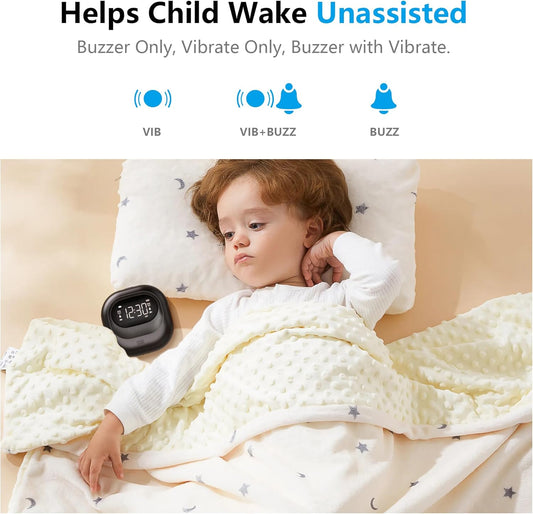 Vibrating Alarm Clock Rechargeable Battery Operated Cordless & Dual Alarms | Bed shaker for Under Pillow, Travel-friendly, Weekday/weekend Mode, Perfect for Heavy Sleepers & Hearing-impaired