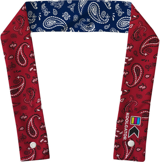 KOOLGATOR Evaporative Cooling Neck Wrap, Blue Paisley, 1 Pack | Reusable Neck Cooler with Long Lasting Relief During Hot Weather Activities, Sports, & Outdoor Work