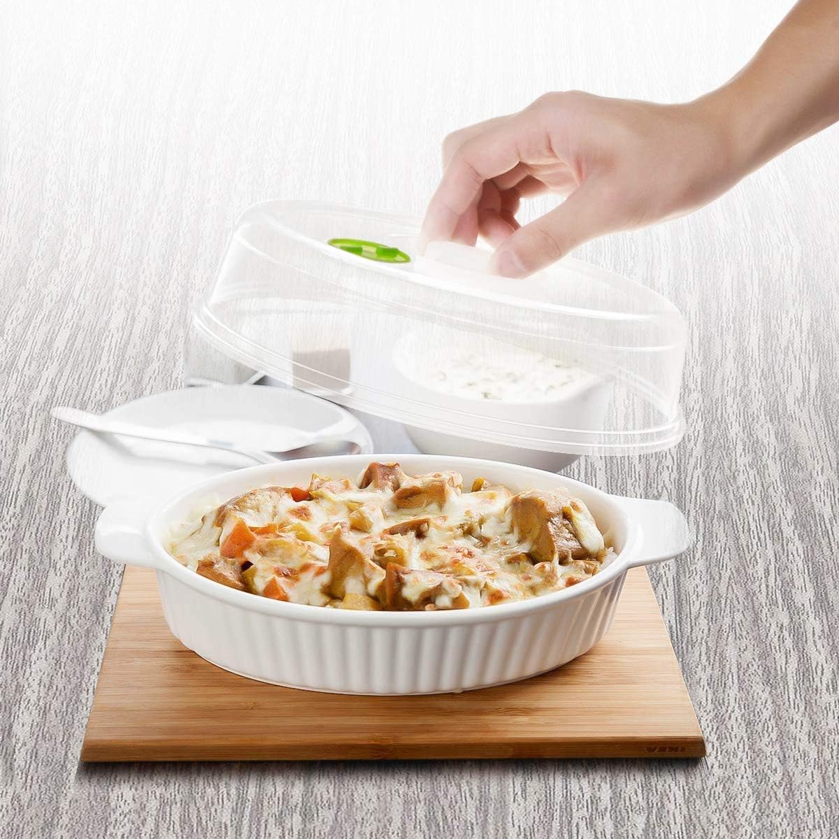 5 Pack Microwave Plate Covers with Adjustable Steam Vents - Microwave Splatter Covers - Mixed Sizes for Large & Small Food Plates Bowls BPA Free