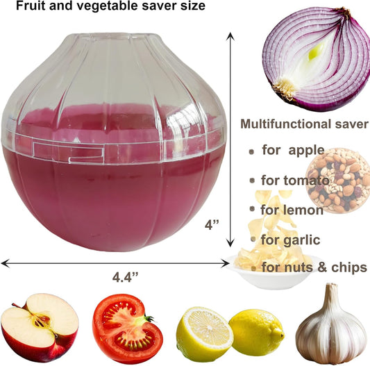 Reusable Onion & Tomato Storage Containers - Freshness Saver Keepers with Transparent lid Organizer for Fridge, Onion Holder Storage Onions Keeper for Refrigerator, Fruit Storages Box
