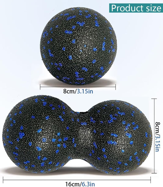 Peanut Massage Ball, Double Lacrosse Foam Roller for Physical Therapy, Firm | Deep Tissue Exercise, Myofascial Release, Muscle Knots Acupoint Relief, Trigger Point Tool for Neck Back Feet Waist Pain
