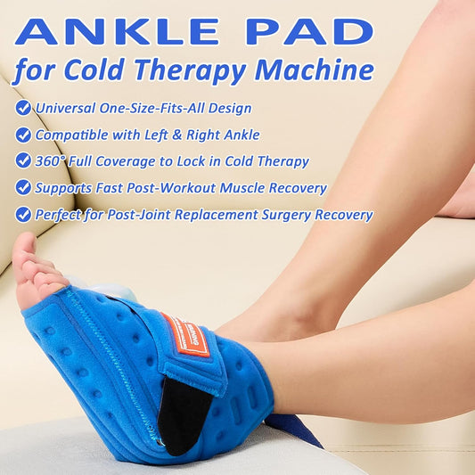 Ankle Foot Ice Pack Wrap for Cold Therapy Machine, Replacement Pad Only for Cryotherapy Unit, Cold Water Therapy for Plantar Fasciitis Relief, Post-Surgery & Injury Recovery - Universal Connector
