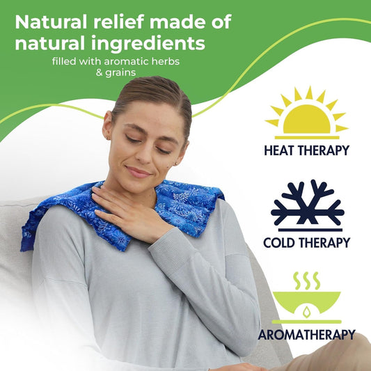 Nature Creation Microwave Heat Pad for Neck and Shoulder with an Extention that Cover The Neck - Microwave Heating Pad for Shoulders & Upper Back Cold Compress & Hot Pack - Happy Hearts 1 Pack
