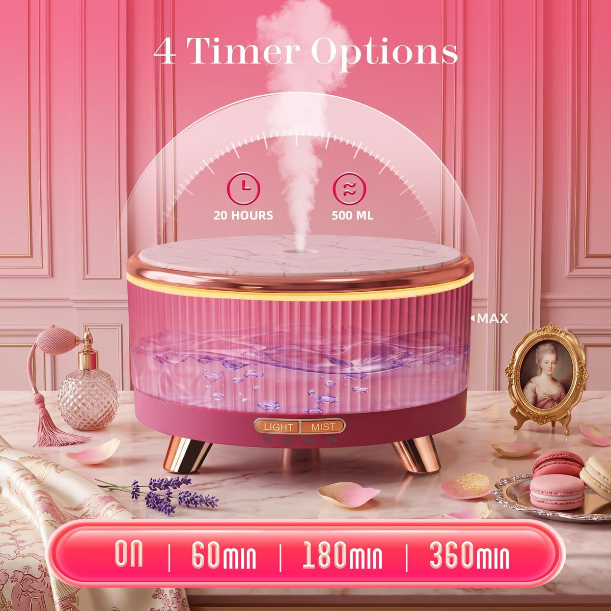 500ml Essential Oil Diffuser, Ultrasonic Aromatherapy Diffuser