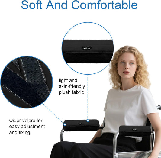 Wheelchair Armrest Pads Covers Fuzzy Desk Chair Arm Pads Soft | Wheelchair Accessories,Washable Covers,Adult Potty Chair Arm Covers, Fits Wheelchairs & Computer &Transport & Office Chairs