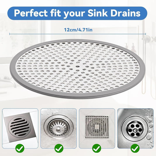 Shower Drain Hair Catcher,4.72",Hair Catcher for Bathroom Drain,Tub,Sink | Shower Drain Cover Protector,Easy Installation Clean,Prevents Clogged For Bathroom Shower Drain,Bathtub,Sink