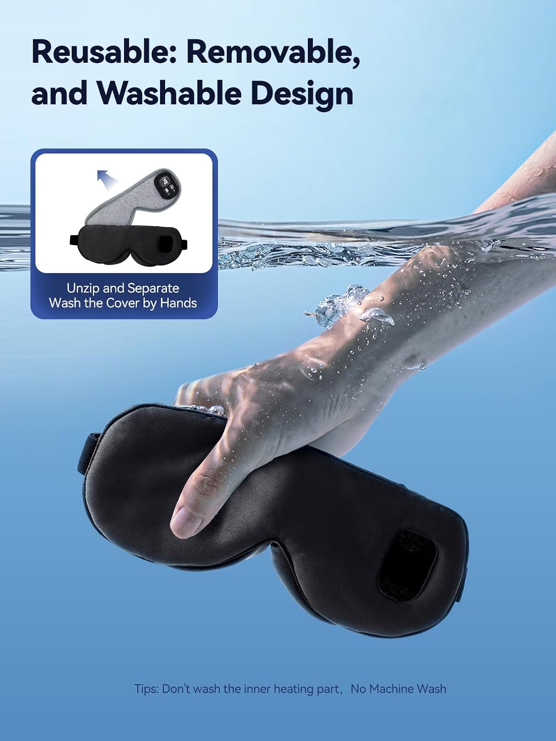Heated Eye Mask for Dry Eyes, Warm Compress with Adjustable Heat & Timer