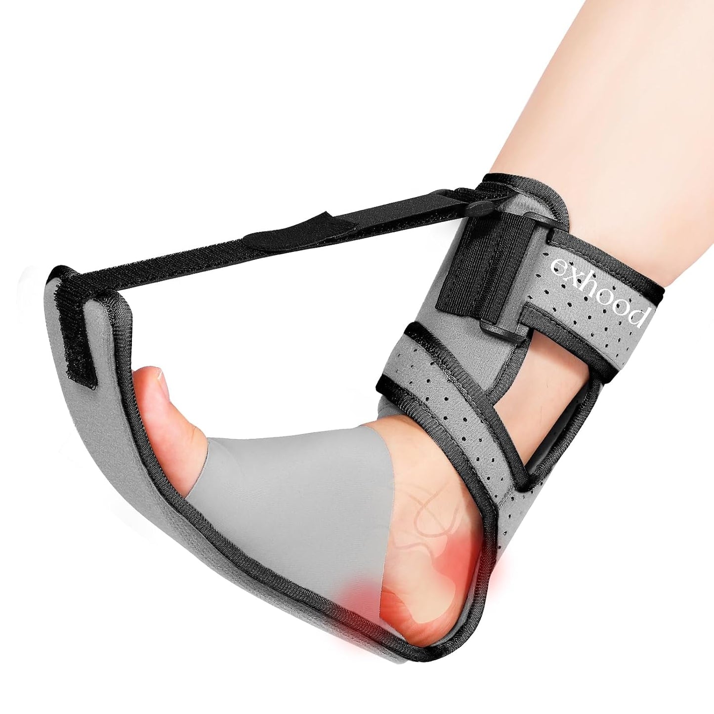 Upgraded Plantar Fasciitis Night Splint,Plantar Fasciitis Relief | Adjustable Straps,Supportive Foot Braces with Arch Cushion for Achilles Tendonitis, Heel Spur Pain Relief Day,Night (Black)