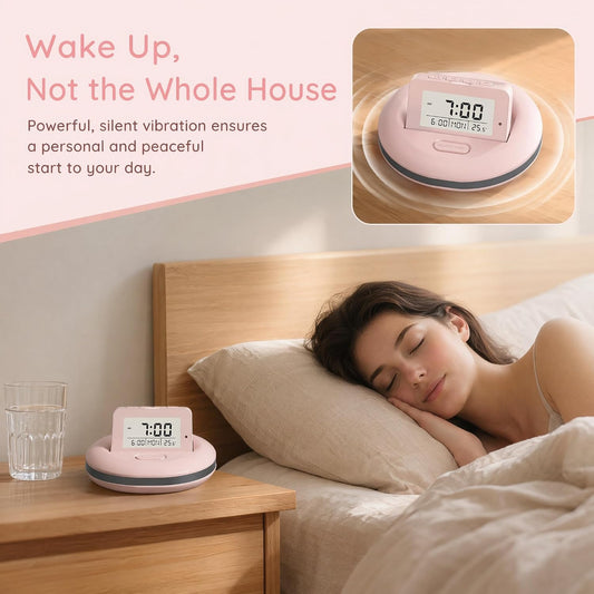 Vibration Alarm Clock for Heavy Sleepers Silent Wake Up Bed Shaker