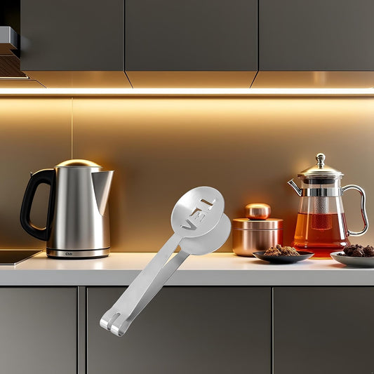 1Pc Silver Tea Bag Squeezer,Stainless Steel Oval Tea Bag Squeezer Tongs,Tea Filter Clamp Tea Strainer Holder Clip,Suitable for Gripping Ice Cube,Sugar(12.3cm) Small in Size,Tea Filters