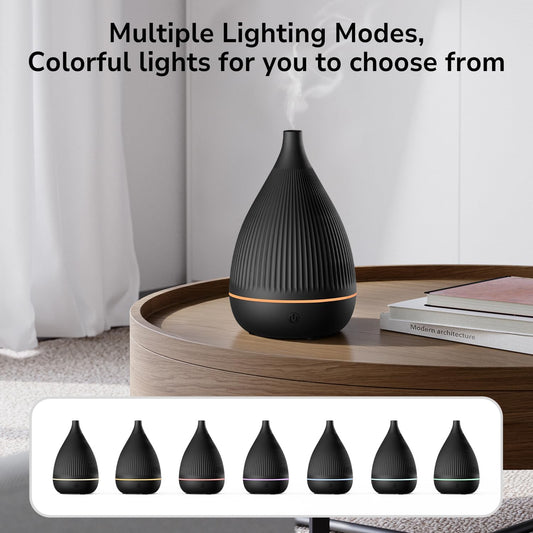 SOULORIGIN Ultrasonic Essential Oil Diffuser, Home Fragrance Aroma Diffuser with Auto Shut-Off, 8-Color Night Light & Ultra-Quiet Operation, BPA-Free Portable Aromatherapy Humidifier for Home (Light)