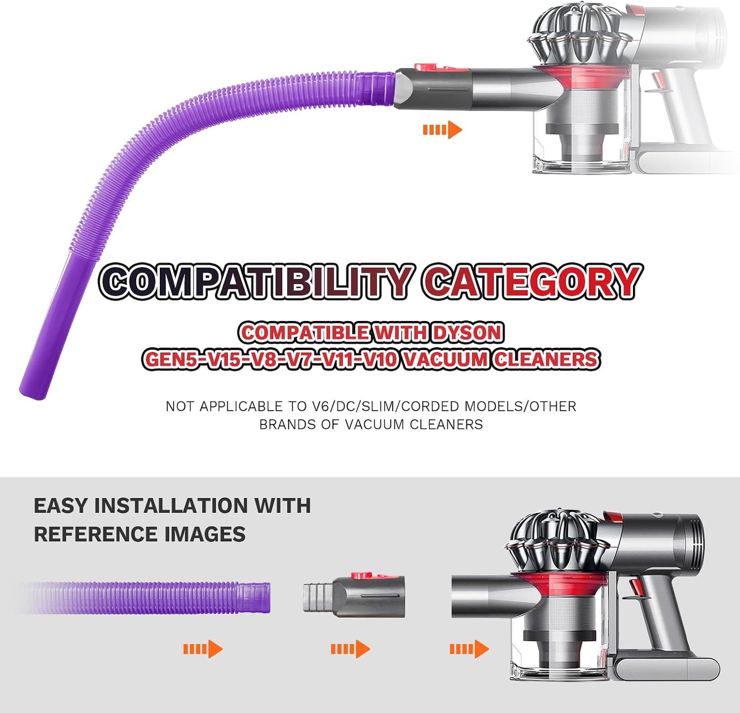 2 Pieces Dryer Vent Cleaner Kit,Lint Brush & Vacuum Hose | Vac Attachment with Flexible Lint Brush & Hose, Fits Most Vac for Dryer Lint Removal, Fire Prevention, Home Appliance Clean