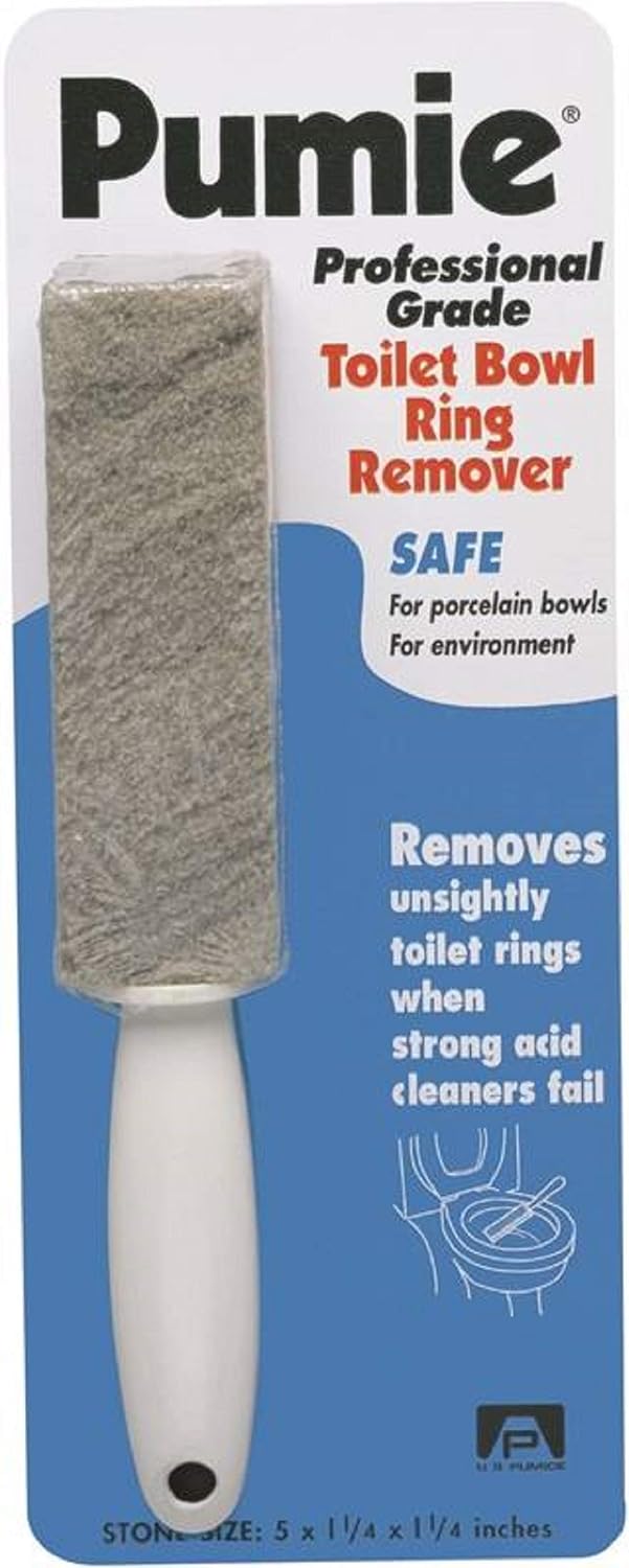 PUMIE Toilet Bowl Ring Remover, TBR-6, Pumice Stone with Handle, Removes Unsightly Toilet Rings and Stains from Toilets; Sinks; Tubs; Showers, Safe for Porcelain, Pack of 2