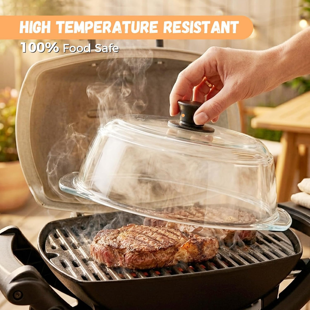 Glass Microwave Splatter Cover for Food with Silicone Trivet