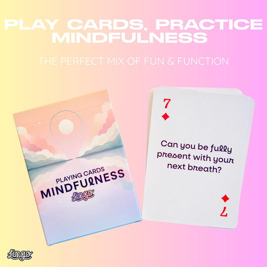 Lingo Mindfulness Playing Cards | Daily Mindfulness Prompts & Meditation Card Deck for Adults | Self-Care Gift for Stress Relief, Calm & Mental Wellness | Mindful Living Conversation Starter