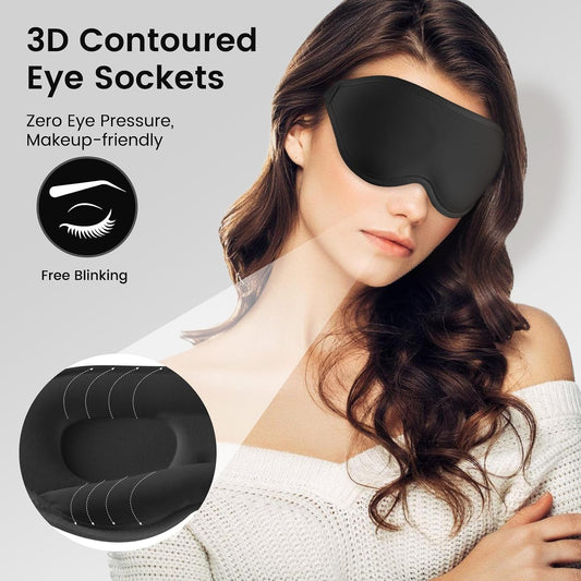 Audree Eye Mask for Sleeping - 3D Contoured 100% Sleep Mask Light Blocking | Eyemask for Women and Men, Zero Eye Pressure Night Blindfold | Soft Eye Cover