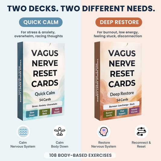 108 Vagus Nerve Reset Cards Deck - Nervous System Regulation Stress Relief