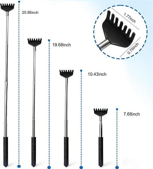 2 Pack Back scratchers Set,Stainless Steel Back Scratcher Extendable | Rubber Handles Stainless Heads,for Back,Neck,Shoulders,Beautiful Present Packaging Gifts for Thanksgiving,Christmas(Red)