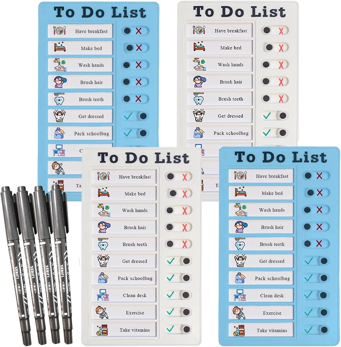 Chore Chart for Multiple Kids, ADHD Tools Checklist Board Routine Schedule (to Do List)