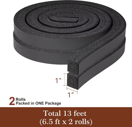 Yotache Open Cell Foam Air Conditioner Insulation Seal Strip 2"x1", 6.5 Ft | Non-Adhesive, Air Conditioning Weather Strip
